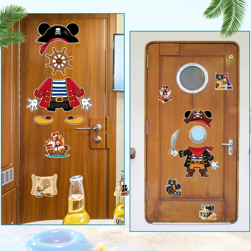 HemerVows 19 Pcs Cruise Door Decorations Magnetic, Pirate Captain Mouse Dress Up Nautical Family Vacation Cruise Ship Door Magnets, Fun Magnetic Ship Cabin Signs Fridge Magnets Decor - Image 5