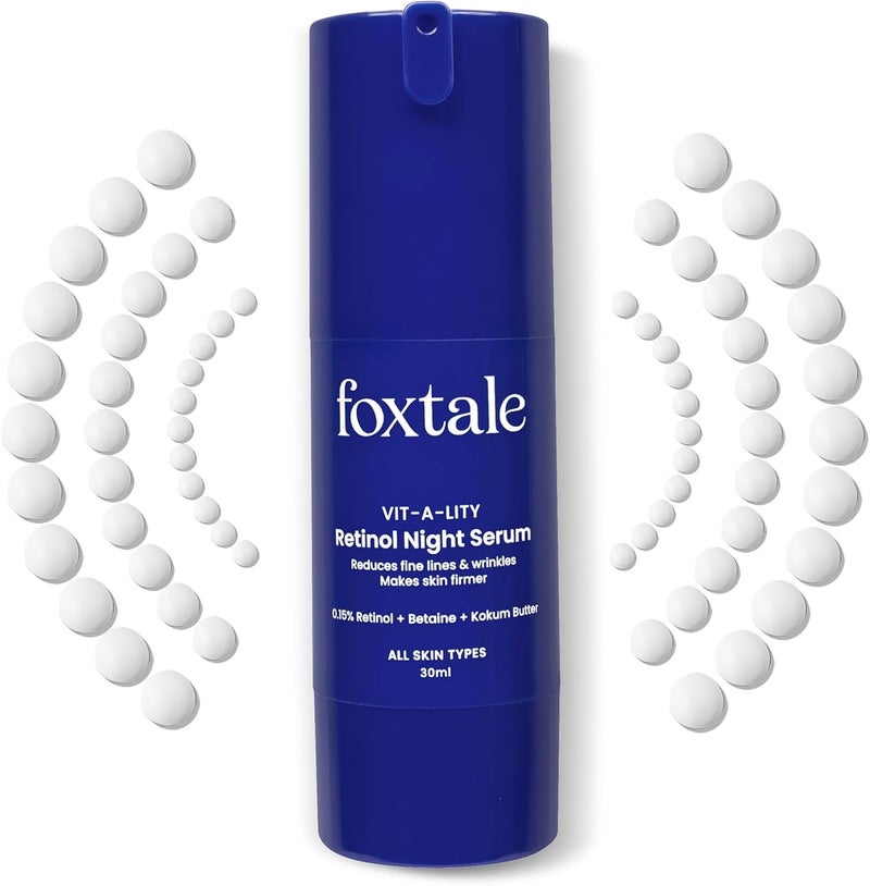 Foxtale 0.15% Retinol Night Serum - Anti-Aging Cream for All Skin Types - 30ml - Image 1