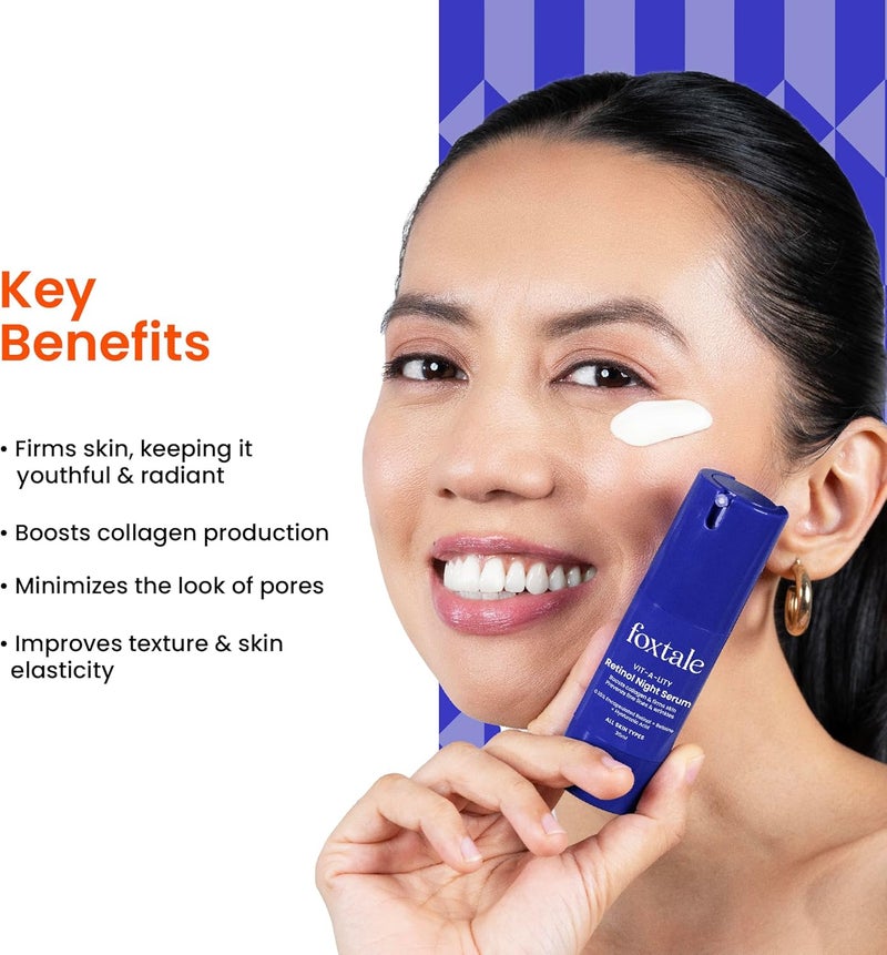 Foxtale 0.15% Retinol Night Serum - Anti-Aging Cream for All Skin Types - 30ml - Image 2