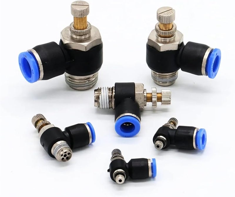 Pneumatic Throttle Valve Speed Regulator 1 2 Inch BSP 12mm OD Hose - Image 1