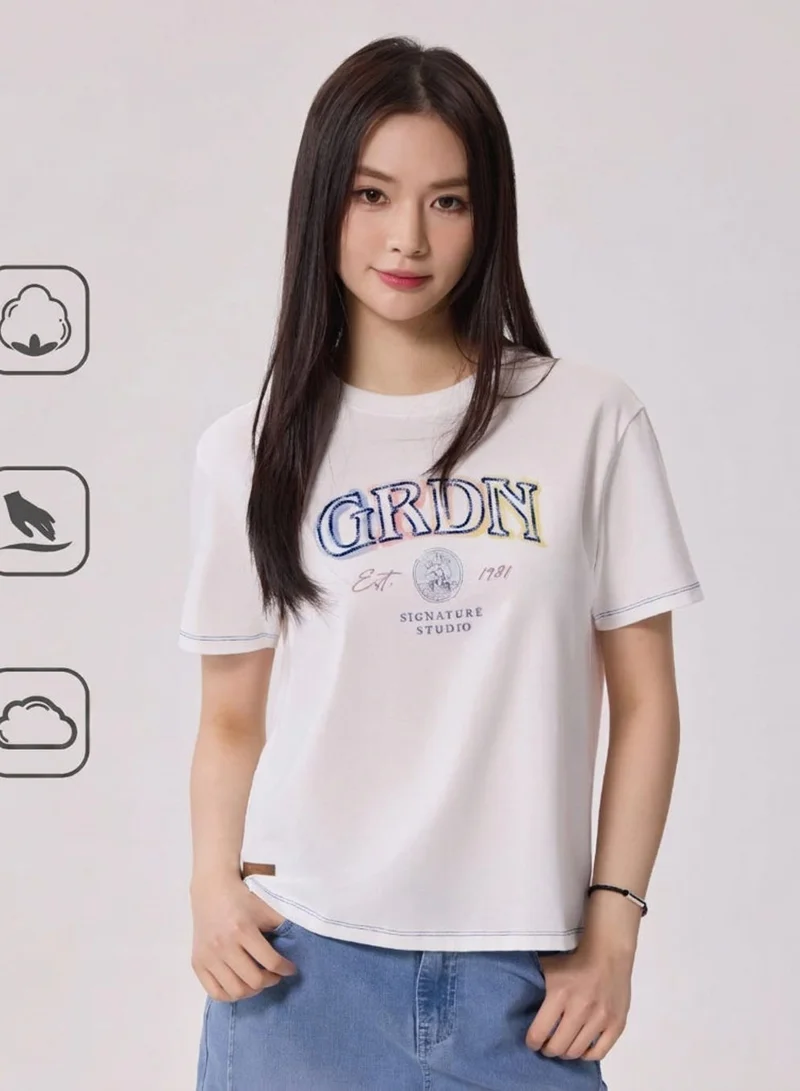 GIORDANO Women Boyfriend Cotton Graphic Tee