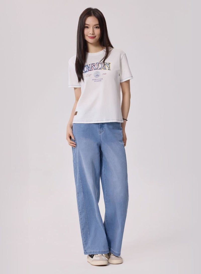 GIORDANO Women Boyfriend Cotton Graphic Tee - Image 2