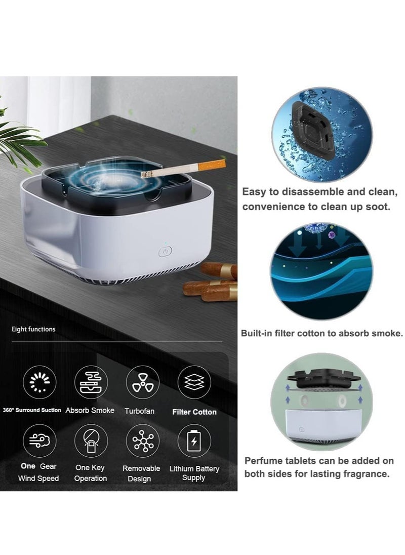 Generic Smokeless Ashtrays for Car Indoor, 2 in 1 Air Purifier Multifunctional Negative Ion Air Fresher for Home,Office, Outdoor Grey  - Image 2