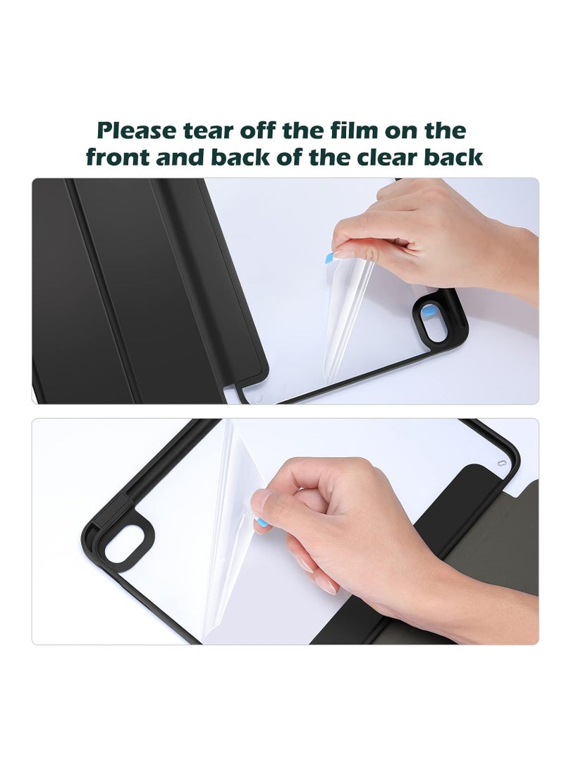 Case for iPad Air 11 Inch M2 2024/2025 iPad Air 5th/4th Generation10.9 Inch with Pencil Holder, Case Cover with Transparent Back Shell Protective Case for 11 Inch iPad Air (M2)/5/4 - - Image 4