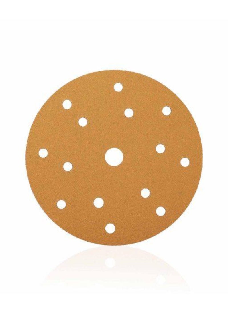 RHINOMOTIVE - MULTI-PURPOSE GOLD ABRASIVE DISC Grit 120 100 Pcs per Box - Image 1