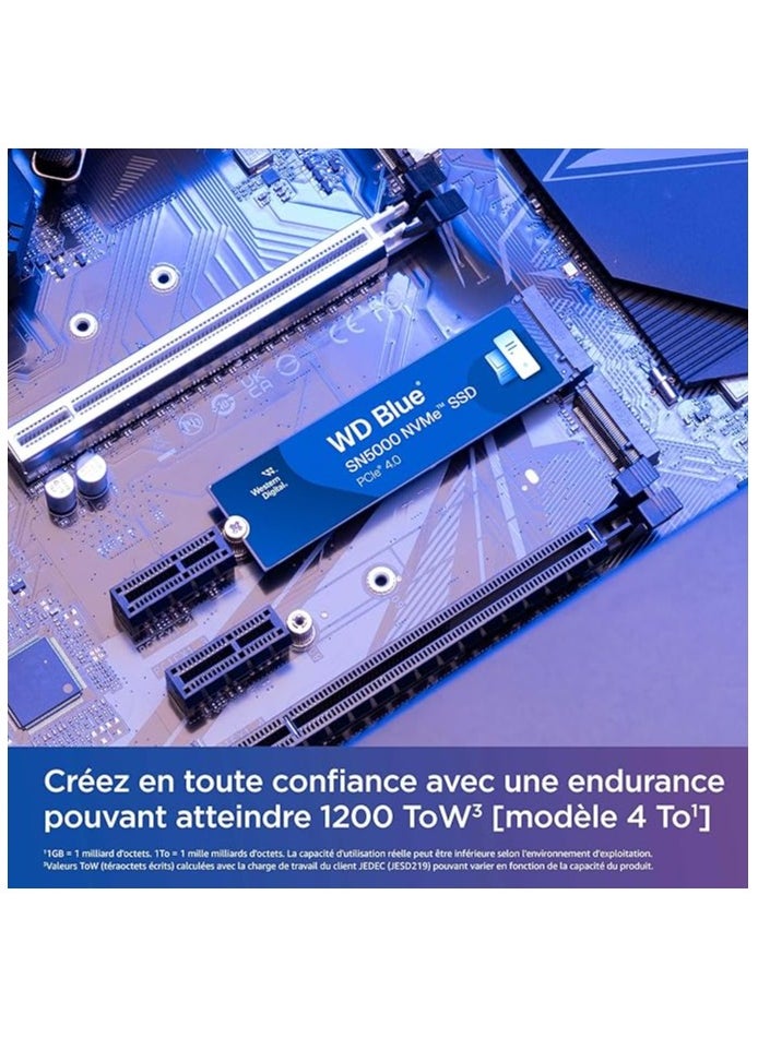 Western Digital - WD Blue SN5000 NVMe SSD 1TB M.2 2280 PCIe Gen4 x4, Up to 5150MB/s Read & 4900MB/s Write, 460K/770K IOPS, DRAM-less with HMB, 600TBW Endurance, Internal Solid State Drive for PC & Laptops | WDS100T4B0E - Image 1