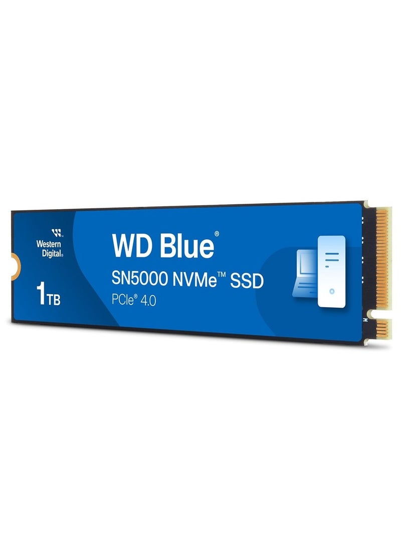 Western Digital - WD Blue SN5000 NVMe SSD 1TB M.2 2280 PCIe Gen4 x4, Up to 5150MB/s Read & 4900MB/s Write, 460K/770K IOPS, DRAM-less with HMB, 600TBW Endurance, Internal Solid State Drive for PC & Laptops | WDS100T4B0E - Image 1