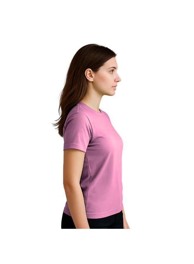 PRINTSHOP4ME Adult Round Neck Combed Women's T Shirt 190 GSM Pure Cotton Basic Colors - Image 4