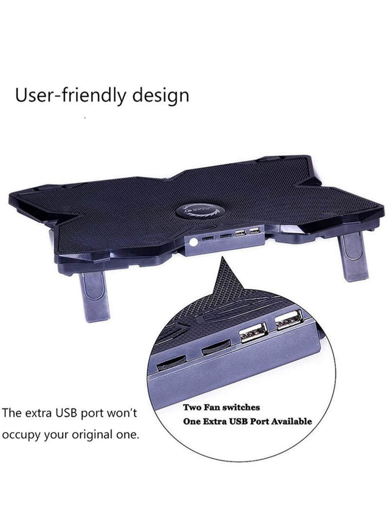 Laptop Cooler Laptop Cooling Pad Notebook Gaming Cooler Stand with Four Fan and 2 USB Ports for 14-17inch Laptop  - Image 3