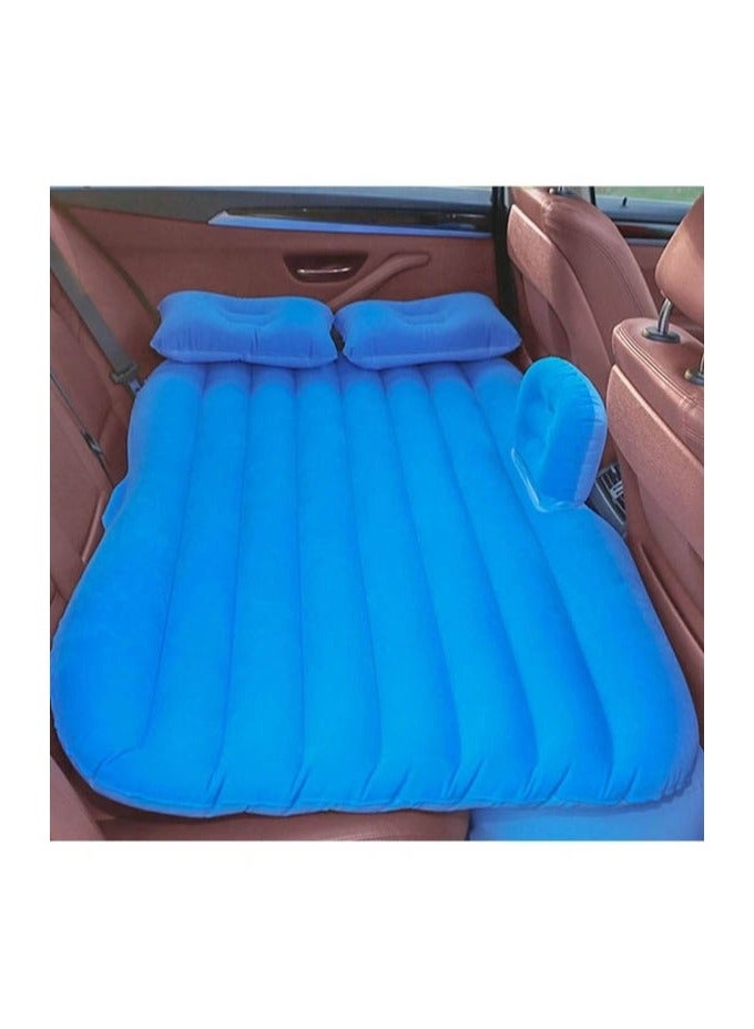 Multi Purpose Inflatable Car Air Bed Mattress for SUV MPV and Car Portable Travel Sleeping Bed with Pump Durable & Comfortable for Camping Road Trips and Outdoor Adventures Blue - Image 2