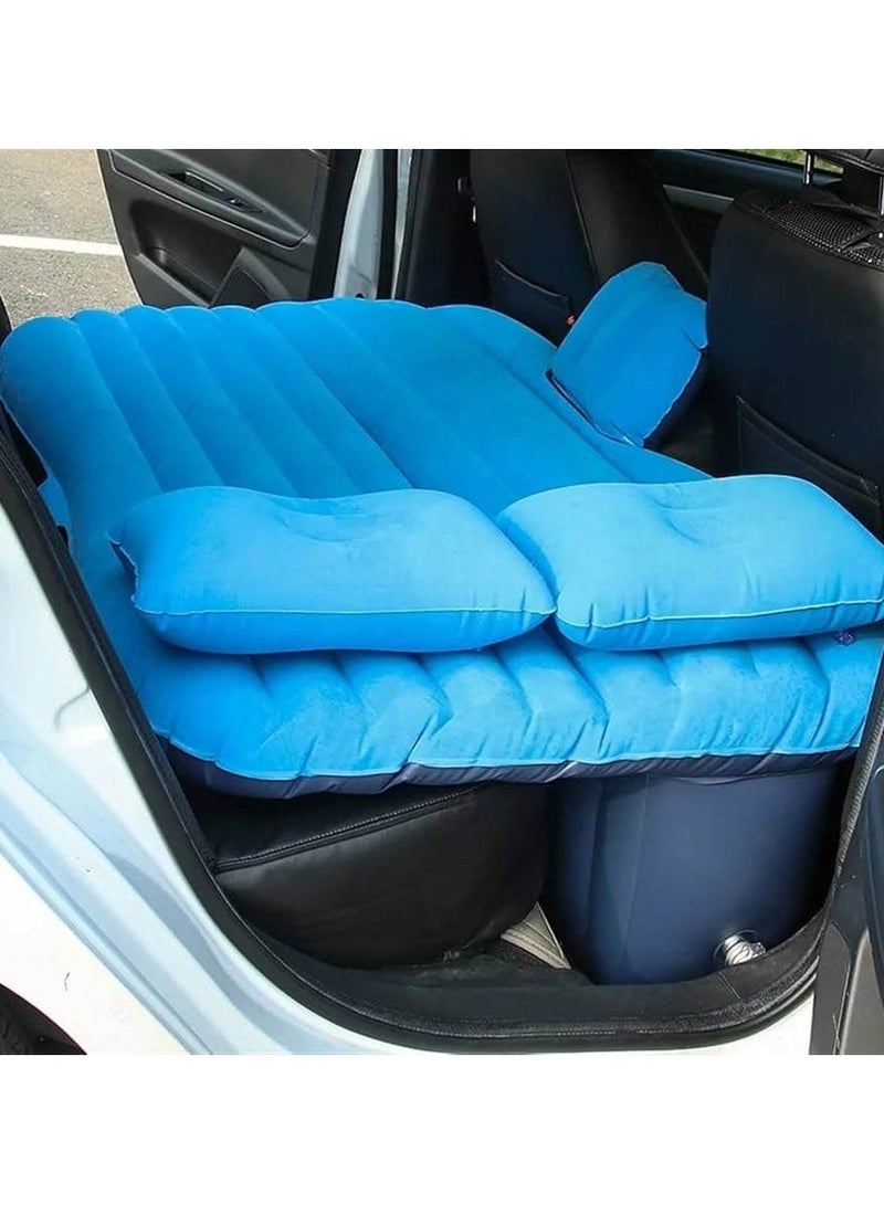 Multi Purpose Inflatable Car Air Bed Mattress for SUV MPV and Car Portable Travel Sleeping Bed with Pump Durable & Comfortable for Camping Road Trips and Outdoor Adventures Blue - Image 3
