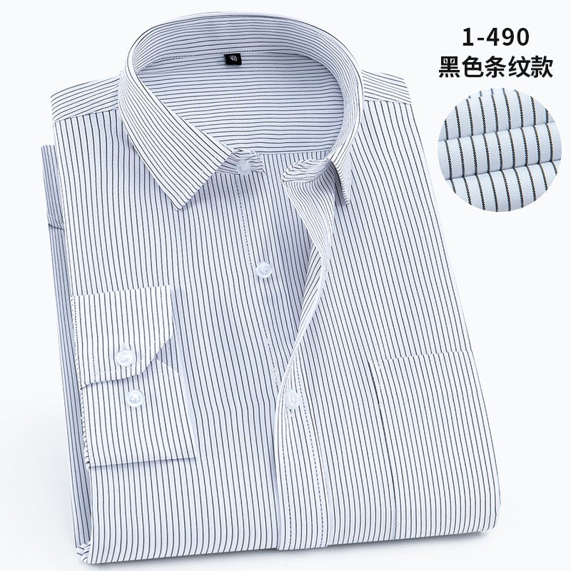 Grey long sleeve mens professional shirt tooling 2021 new spring and autumn middle-aged business cotton shirt mens work clothes wholesale 1-490  - Image 1