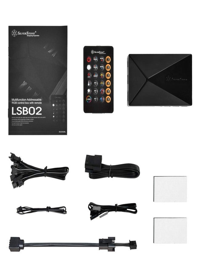 SilverStone Technology LSB02-E Addressable RGB LED and Fan Hub with Remote and Thermal Temperature Probe - Image 5