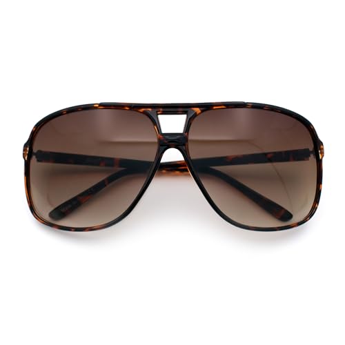 SA106 Oversize Large Thin Plastic Racer Mens Sport Sunglasses Tortoise - Gradient Brown - Image 1
