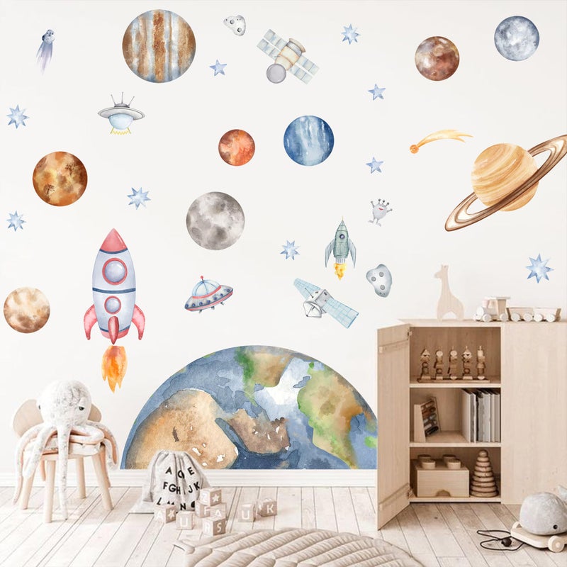 VANGNING Space Wall Stickers - Solar Planets Wall Stickers Boys, Outspace Themed Wall Decal Baby Nursery and Children's Rooms,Toddler Room Wall Art Decals - Image 5