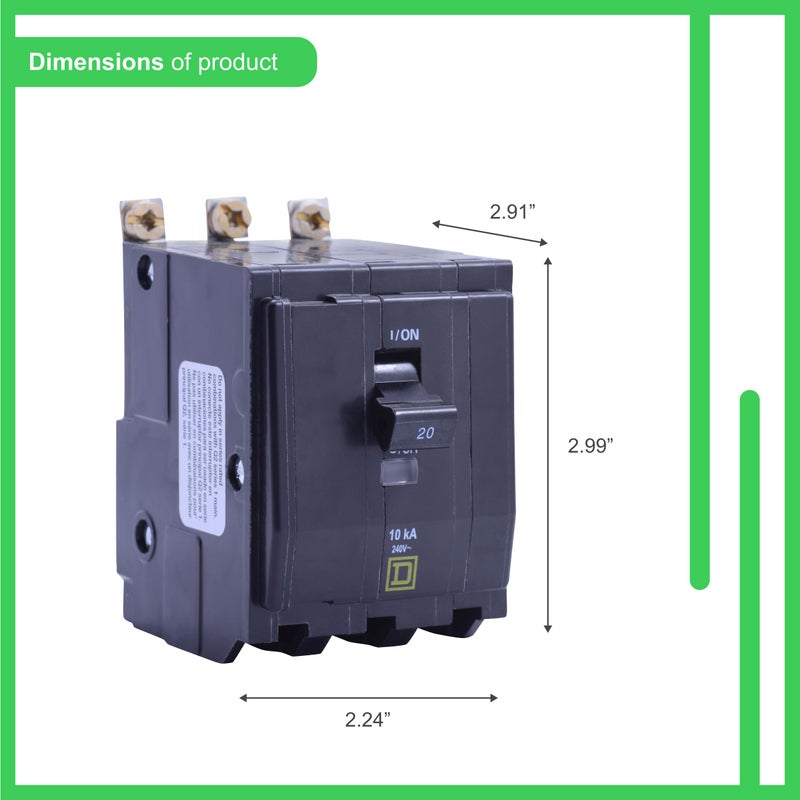 Schneider Electric Square D - QO320CP QO 20 Amp Three-Pole Circuit Breaker, , - Image 3