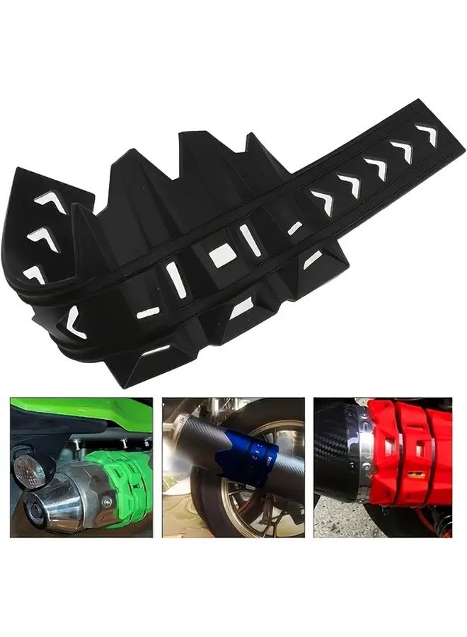 Universal Off Road Motorcycle Exhaust Pipe Anti Scald Ring Protective Cover Hug Muffler Accessories Red - Image 3