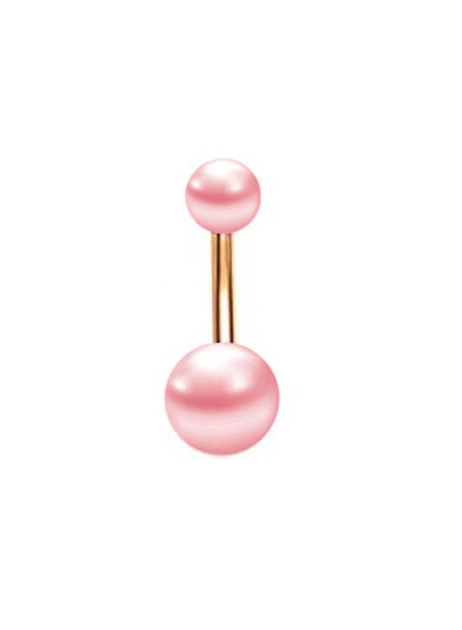 3pcs Rose Gold Belly Button Rings – White Pearl, Pink Pearl & Shiny Powder – Surgical Steel - Image 3
