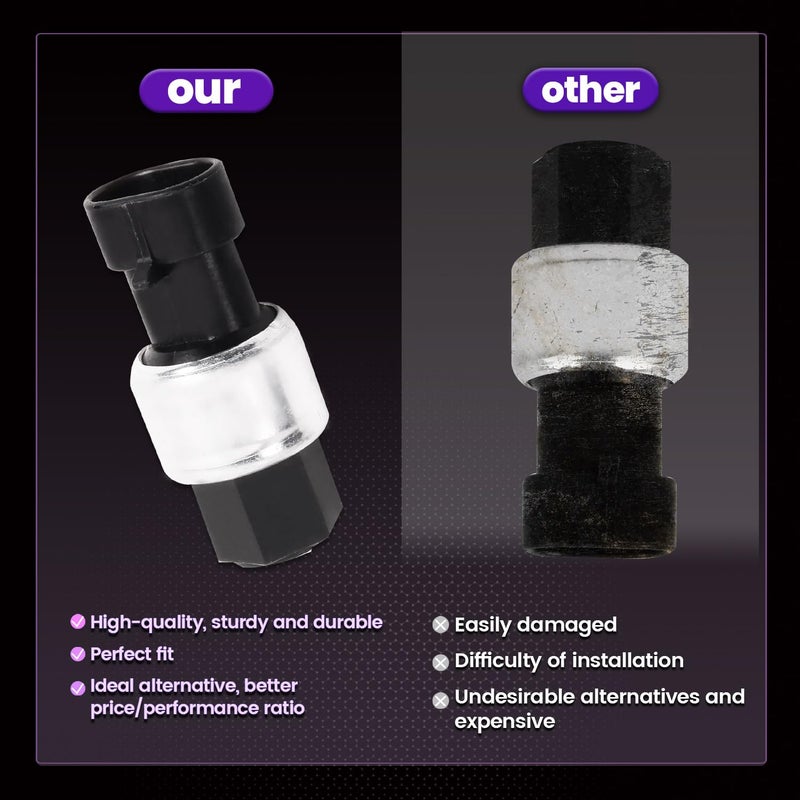 Pnkauto 15035084 A/C Clutch Cycle Switch, Compatible with Chevy Silverado Tahoe Suburban Express, GMC Safari Savana Yukon, Air Conditioner Pressure Sensor Switch Replace#1132749, 15144494 - Image 4