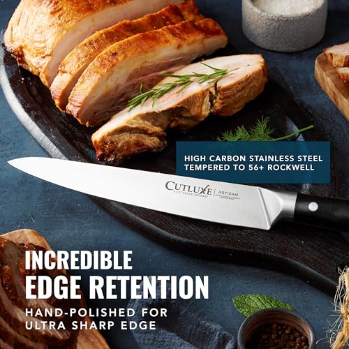 Cutluxe Turkey Carving Knife Set Carving Fork & Knife for Meat, BBQ, Brisket Razor Sharp Premium German Steel Full Tang, Ergonomic Handle Artisan Series - Image 5