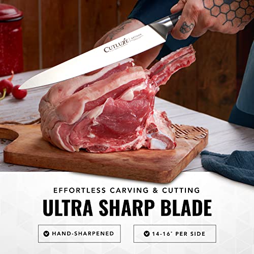 Cutluxe Turkey Carving Knife Set Carving Fork & Knife for Meat, BBQ, Brisket Razor Sharp Premium German Steel Full Tang, Ergonomic Handle Artisan Series - Image 3