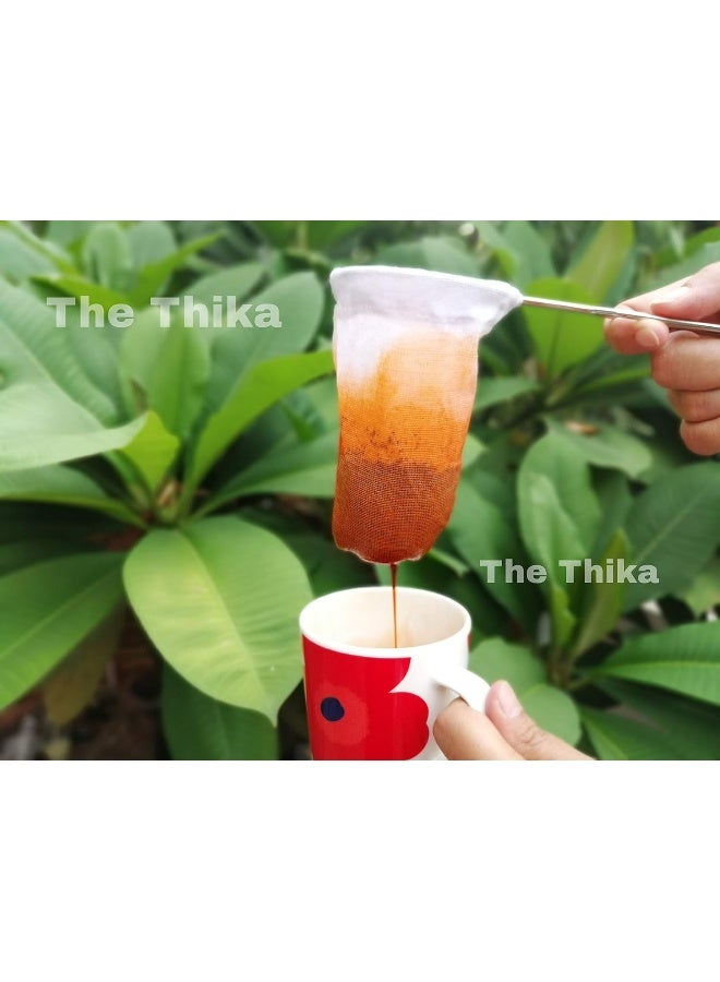The Thika : 4” Small Reusable Coffee/Tea Filter Traditional Thai Style, Cloth Coffee Strainer, Thai Tea Strainer, Pour Over Coffee Dripper Filter  - Image 4