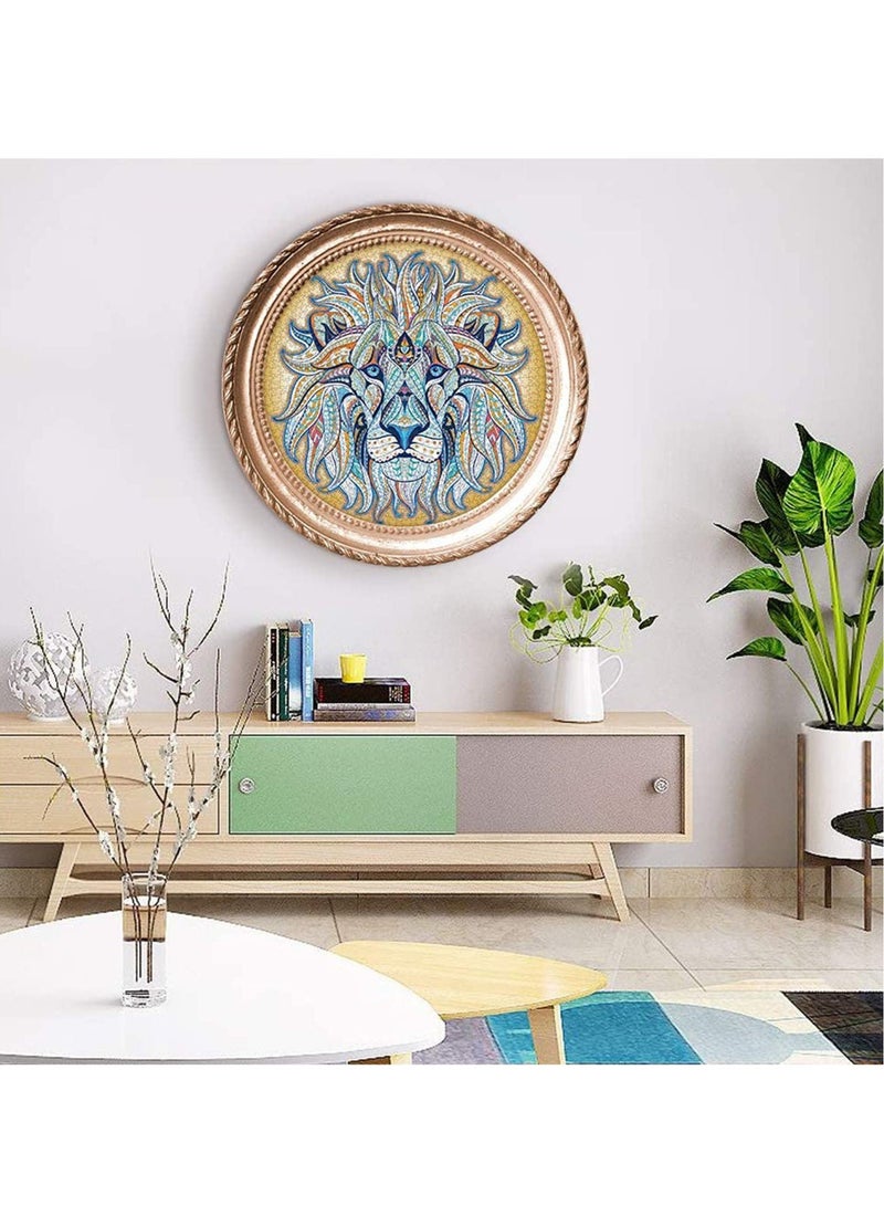 Lion Pattern Round Puzzle, 1000 Pieces of Educational Cartoon Toy Puzzle for Adults and Children - Image 4