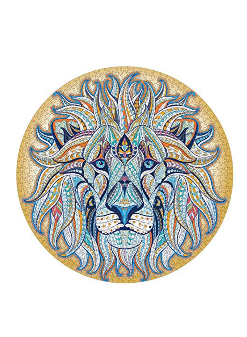 Lion Pattern Round Puzzle, 1000 Pieces of Educational Cartoon Toy Puzzle for Adults and Children - Image 1