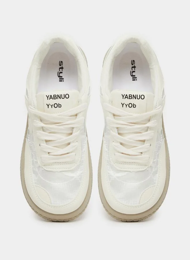Styli Styli Classic Court Lace Up Sneakers