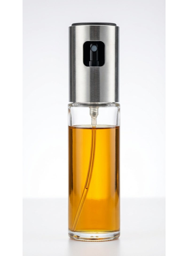 Premium Oil Sprayer Bottle for Cooking, Air Fryer, and BBQ - 100ml Glass Mister with Stainless Steel Pump for Healthy Meal Prep - Image 3