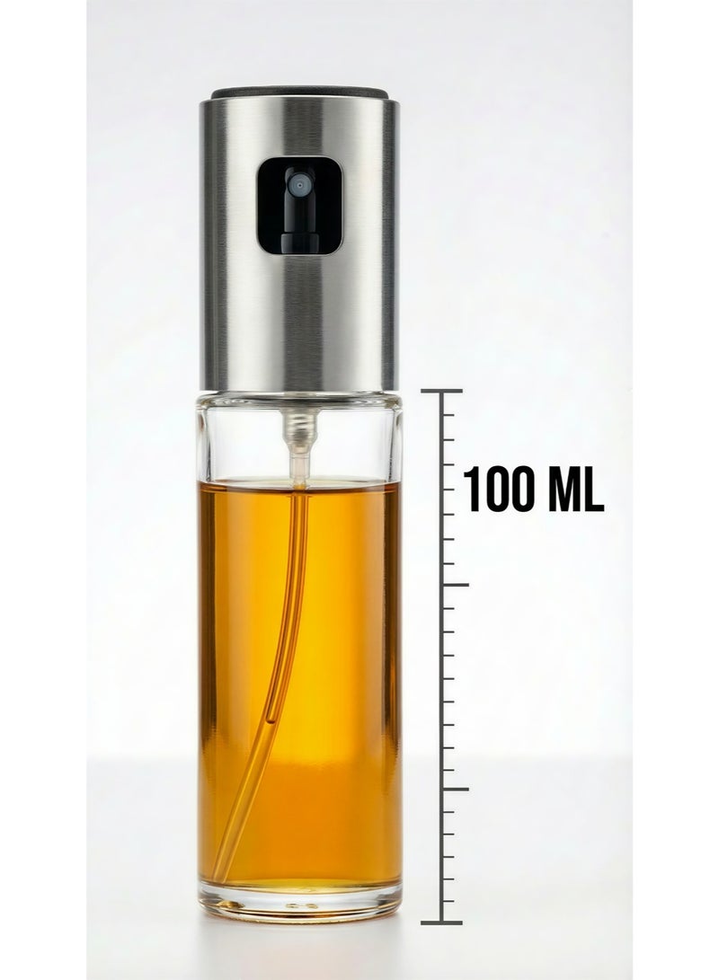 Premium Oil Sprayer Bottle for Cooking, Air Fryer, and BBQ - 100ml Glass Mister with Stainless Steel Pump for Healthy Meal Prep - Image 2