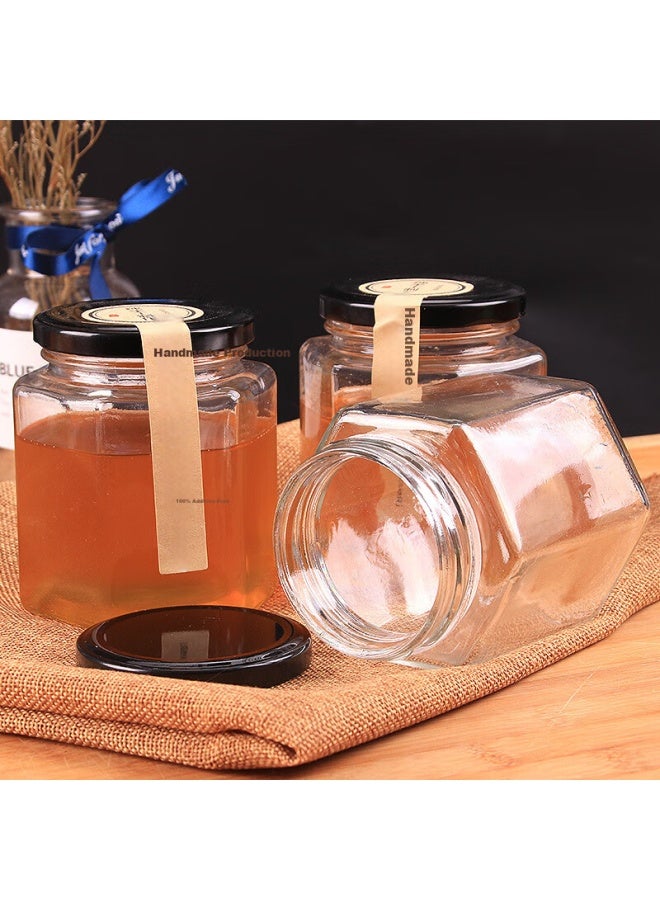 Extreme Space Jidu Kongjian Sealed Jar, Hexagonal Storage Bottle, Glass Jar, 380ml Glass Bottle, Sealed Jar, Honey Bottle, Canned Bottle, Set Of 6 - Image 4