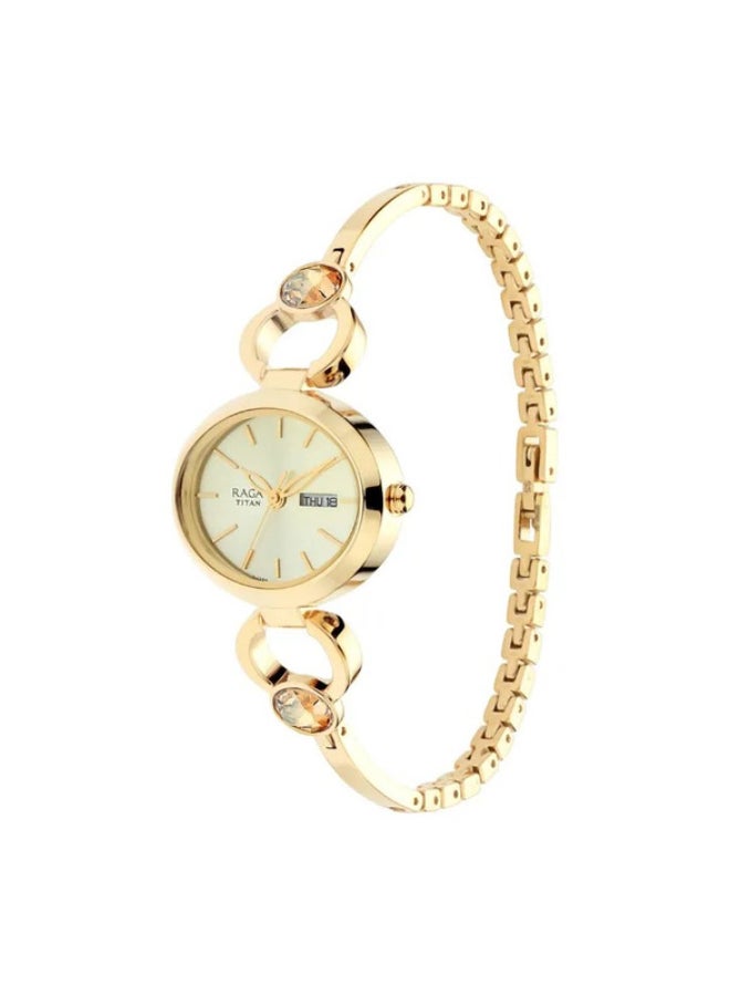 TITAN Raga Viva Champagne Dial Metal Strap Watch - Image 2