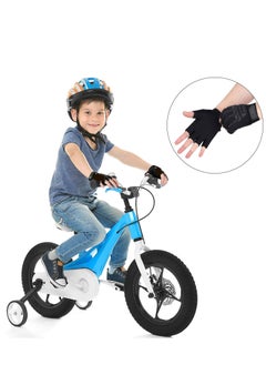 Excefore Kids Fingerless Cycling Gloves Mittens Breathable Non Slip Half Finger Bike Riding Gloves Shockproof Sports Training Gloves UV Protection Outdoor Skateboard Gloves for Boys Girls 6-10 Years  - Image 3
