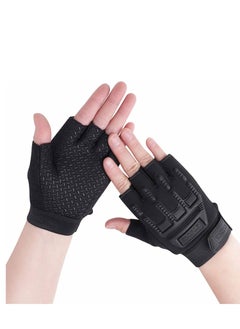 Excefore Kids Fingerless Cycling Gloves Mittens Breathable Non Slip Half Finger Bike Riding Gloves Shockproof Sports Training Gloves UV Protection Outdoor Skateboard Gloves for Boys Girls 6-10 Years  - Image 1