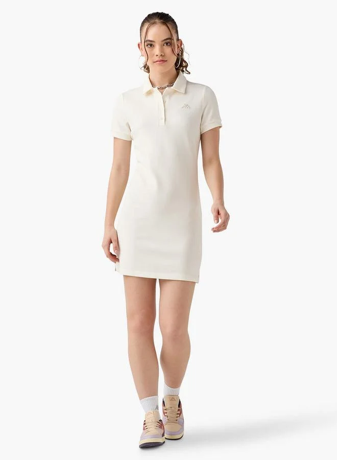 Kappa Kappa Logo Embroidered Polo Dress with Short Sleeves and Button Closure