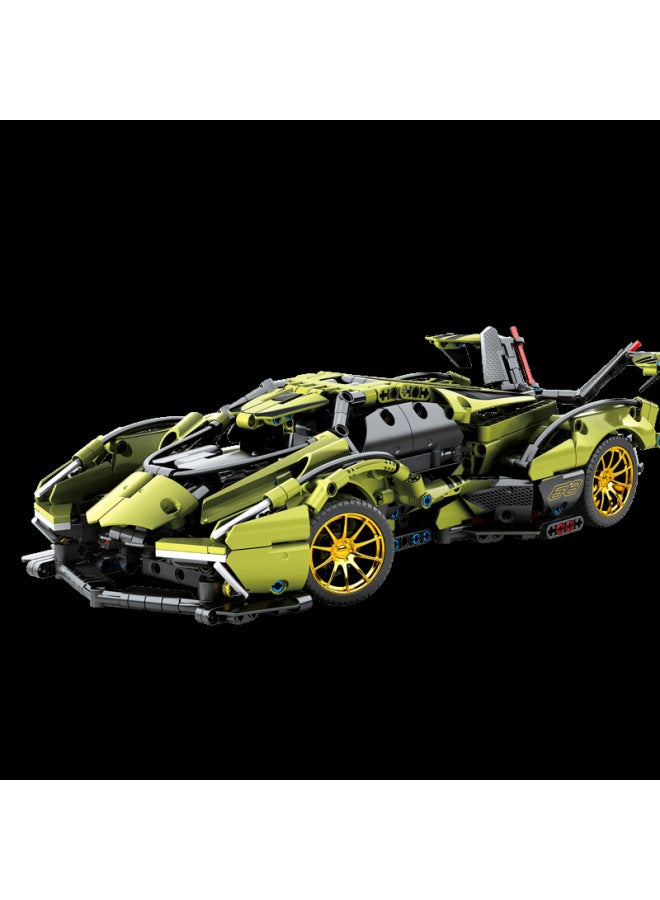 Jiazhi 8553 Aculation Machinery Crazy Rambo V12gt Remote Control Boy Assembled Small Particle Sports Car Model Diy Building Blocks - Image 5