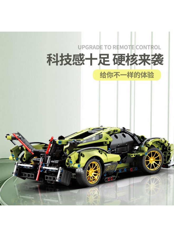 Jiazhi 8553 Aculation Machinery Crazy Rambo V12gt Remote Control Boy Assembled Small Particle Sports Car Model Diy Building Blocks - Image 2