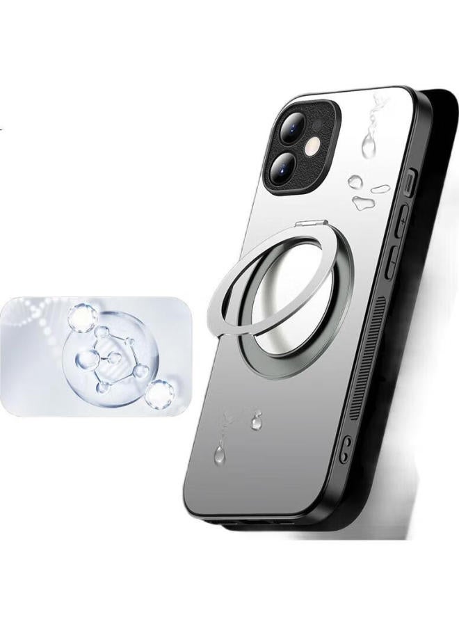 Holdzu Decompression Edition Pivot Case For Apple 11 Phone Case Iphone 11 Protective Cover Magnetic Adsorption Charging Anti-Drop Frosted High-End Sense Bracket Men And Women New - Galaxy Silver - Image 3