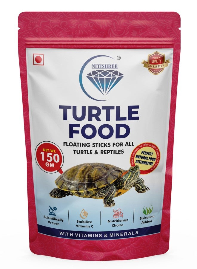 طعام نيتيشري للسلاحف | غني بالبروتين والخضراوات والسبيرولينا | يدعم النمو الصحي وتطور الصدفة | مدعم بمسحوق السمك والروبيان | غير ملوث وسهل الهضم - 150 غرام - Image 1