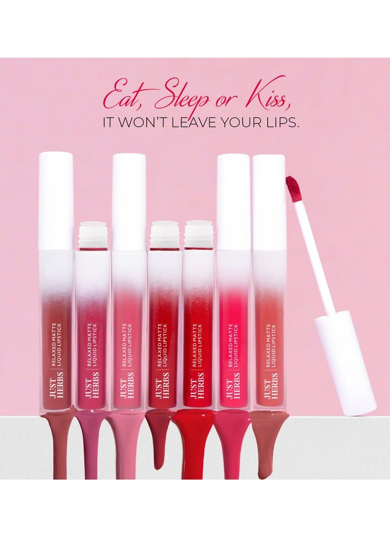 Just Herbs Just Herbs Relaxed Matte Liquid Lipstick 4ml Pink Popsicle  - Image 4