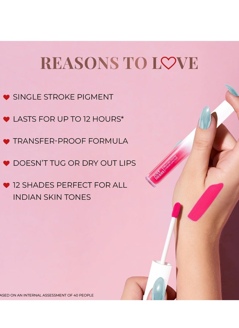 Just Herbs Just Herbs Relaxed Matte Liquid Lipstick 4ml Pink Popsicle  - Image 5