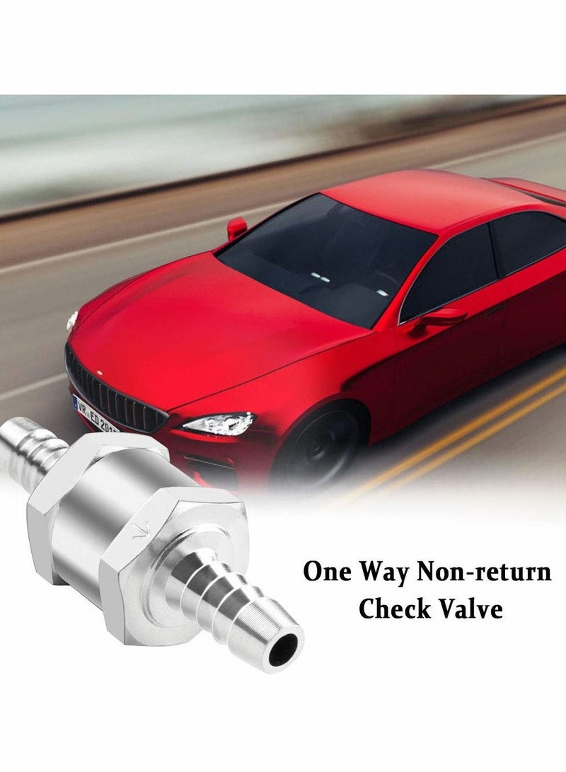 SYOSI 8mm One Way Aluminium Fuel Non Return Check Valve for Petrol Diesel Oil Water Chrome Car Auto Carburettor Low Pressure Systems (2 Packs) - Image 5