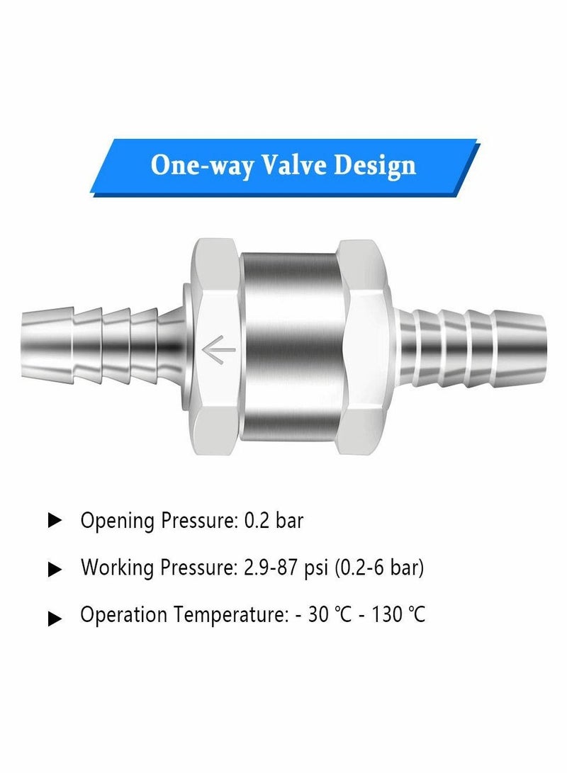 SYOSI 8mm One Way Aluminium Fuel Non Return Check Valve for Petrol Diesel Oil Water Chrome Car Auto Carburettor Low Pressure Systems (2 Packs) - Image 4