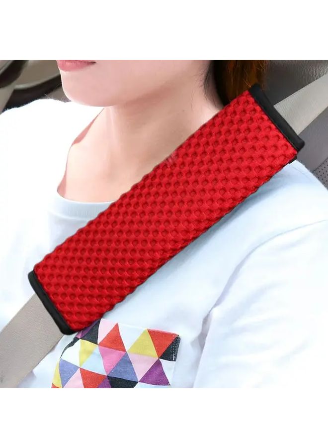 Purple Breathable Mesh Car Belt Covers Shoulder Protection Travel Straps Anti Chafing - Image 1