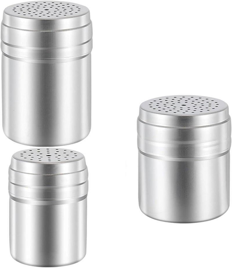 Pack of 3 Nonrust Steel Seasonings Jars Collection Metal Various Size Contemporary Design Easy Maintenance for Kitchen Counter Nonrust Steel Kitchens Tool Set - Image 5