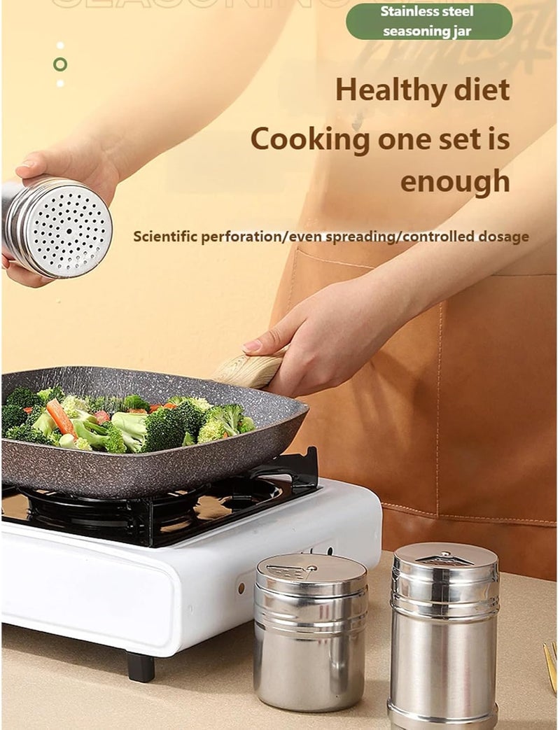 Pack of 3 Nonrust Steel Seasonings Jars Collection Metal Various Size Contemporary Design Easy Maintenance for Kitchen Counter Nonrust Steel Kitchens Tool Set - Image 4