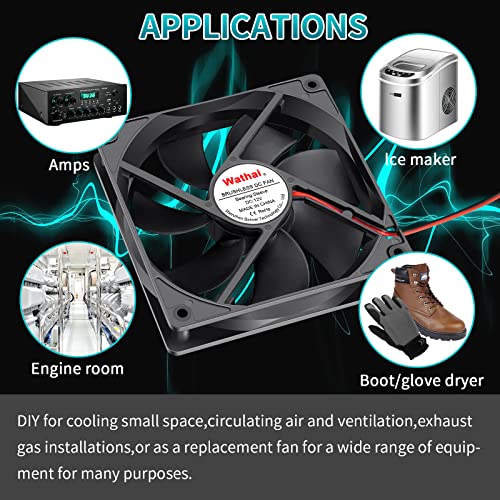 Wathai 120x120x25mm 120mm 12V 0.45A 2Pin DC Brushless Cooling Fan - Image 2