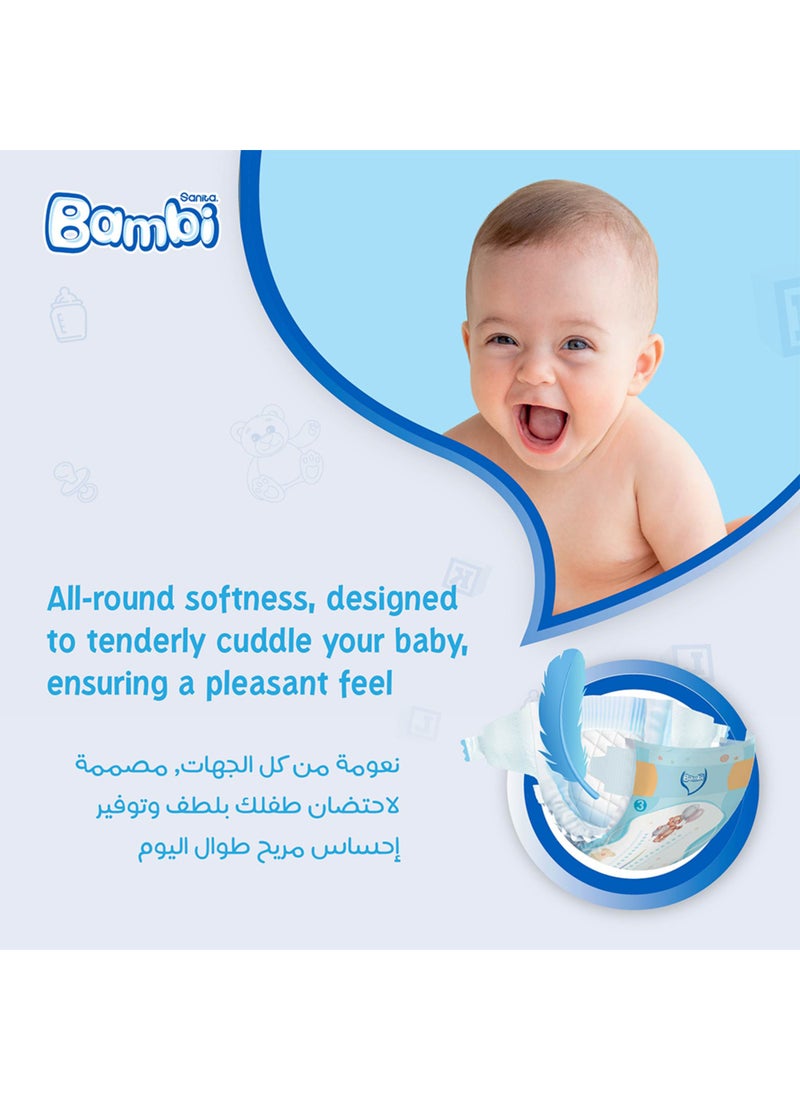Sanita Bambi Baby Diapers Super Pack Size 3, Medium, 6-11 KG, 140 Count - Image 5