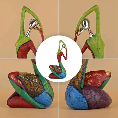 SHENGTIAN Yoga Statues Figurines for Home, Colorful Abstract Women Figurines, Minimalist Abstract Art Woman Statues, Modern Living Room Room Porch Centerpieces Bookcase Entryways Desktop Decor Crafts - Image 4
